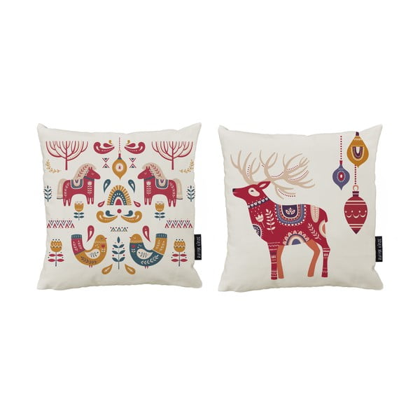 Dekoratyvinis pagalvės užvalkalas su Kalėdų motyvu 45x45 cm Folk Christmas – Butter Kings