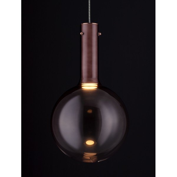 Rudos spalvos iš stiklo kabantis šviestuvas LED su pritemdymo funkcija ø 25 cm Nostos – Nova Luce-image-1