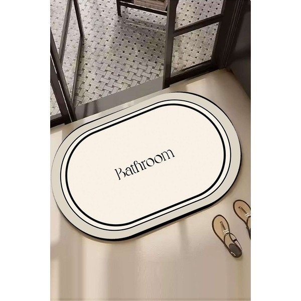 Kreminės spalvos vonios kilimėlis 60x100 cm Farbelle – Foutastic-image-1