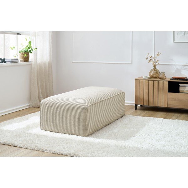 Smėlio spalvos iš kordinio velveto modulinė taburetė Megeve – Bobochic Paris-image-4
