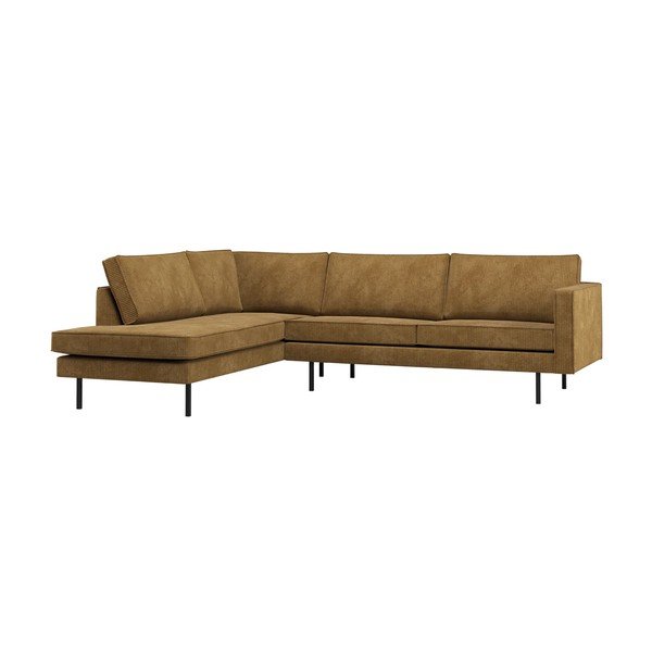 Ochros spalvos kampinė sofa (su kairiuoju kampu/su gultu) Rodeo – WOOOD