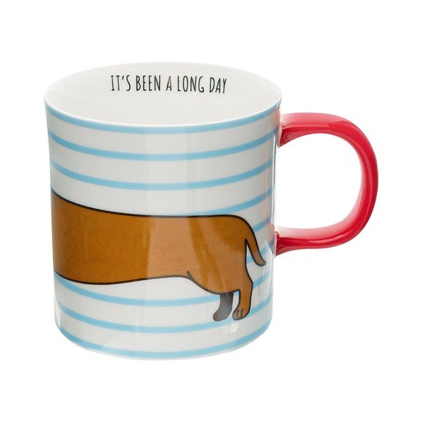 Iš porceliano  puodelis mėlynos spalvos/rudos spalvos 300 ml Sausage Dog – Sass & Belle-image-3