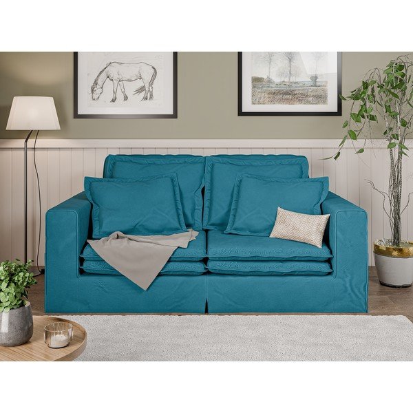 Šviesiai mėlynos spalvos sofa 196 cm Nora – Ropez-image-1