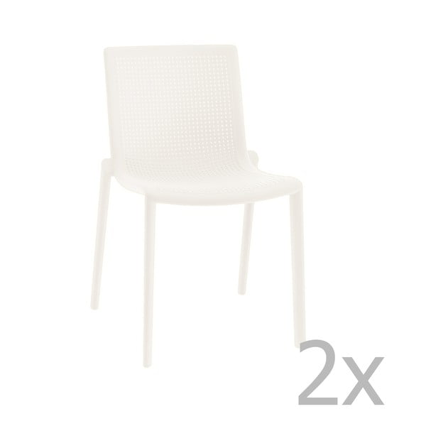 2 baltų sodo kėdžių rinkinys "Resol Beekat Simple