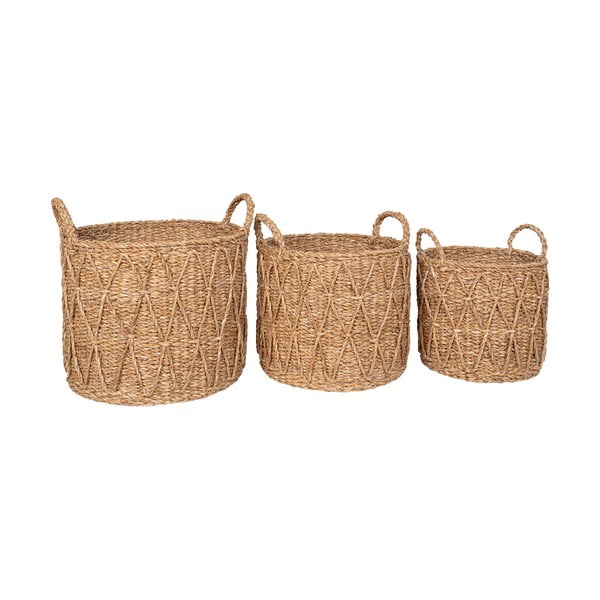 Iš jūržolės krepšiai 3 vnt. ø 32x30 cm Krabi – House Nordic