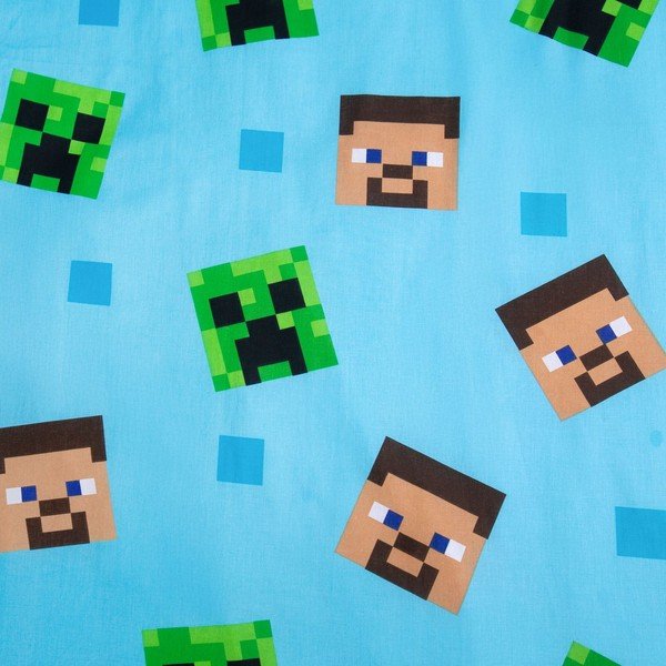 Iš medvilnės viengulė vaikiška patalynė su žėrinčiu efektu 140x200 cm Minecraft "Jungle Fight" – Jerry Fabrics-image-4
