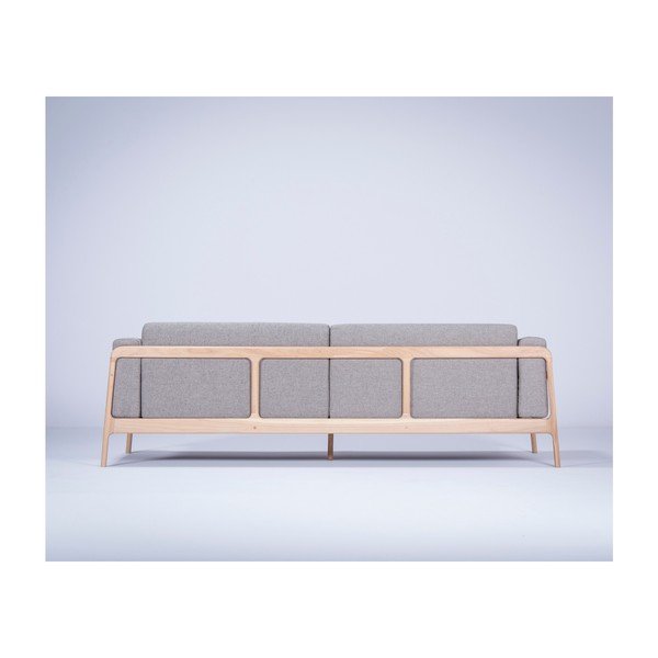 Šviesiai pilka sofa su ąžuolo konstrukcija Gazzda Fawn, 240 cm-image-3