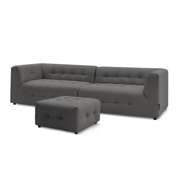Tamsiai pilka sofa 324 cm Kleber - Bobochic Paris-image-3