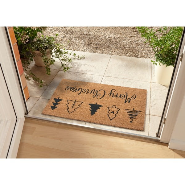 Iš kokoso pluošto grindų kilimėlis su Kalėdų motyvu 45x75 cm – Hanse Home-image-1