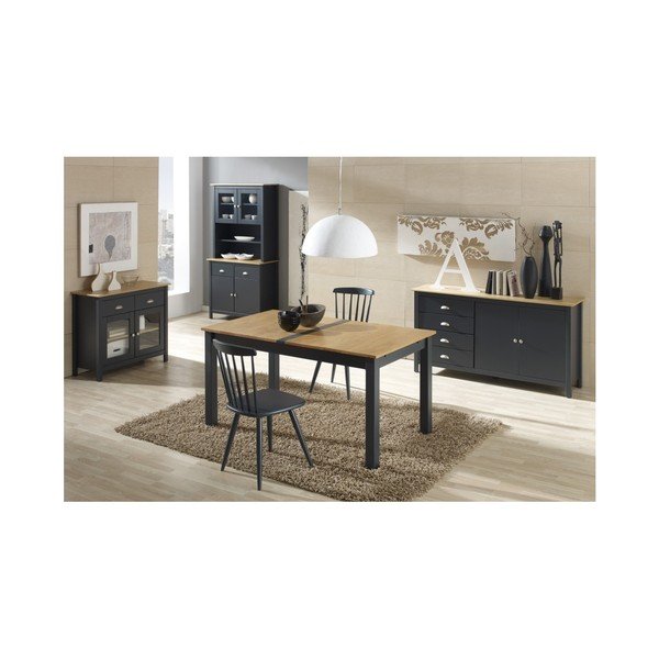 Antracito pilkos spalvos sulankstomas valgomojo stalas iš pušies masyvo "Marckeric Jade", 150 x 85 cm-image-2