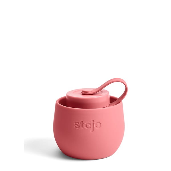 Oranžinės ir rožinės spalvos sulankstomas butelis Stojo Bottle Berry, 590 ml-image-1