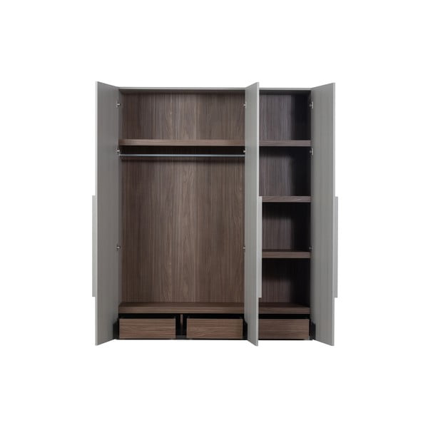 Modulinė spinta pilkos spalvos 165x210 cm Rens – WOOOD-image-3