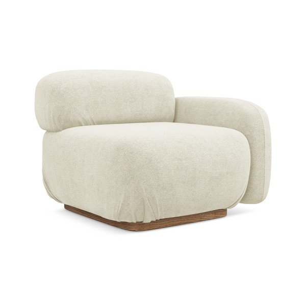 Kreminės spalvos iš boucle modulinė sofos dalis (su dešiniuoju kampu) Ailani – Makamii-image-3