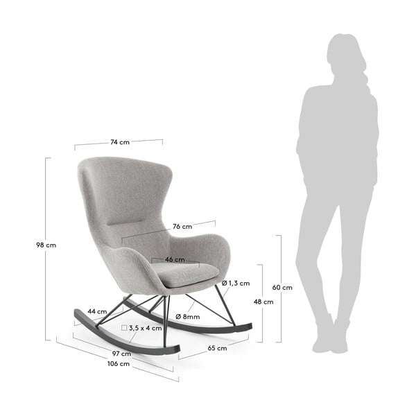 Pilka supama kėdė Kave Home Valsa-image-4