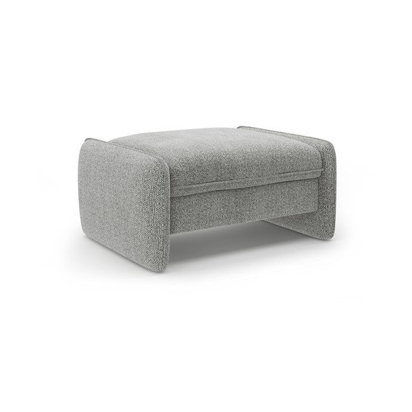 Šviesiai pilkos spalvos taburetė iš šenilinio audinio Georgia – Micadoni 