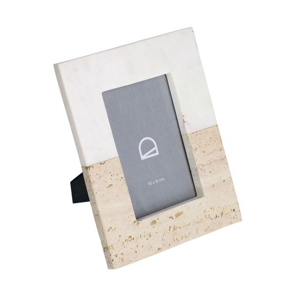 Baltos spalvos iš akmens pastatomas rėmas 18x23 cm Uria – Kave Home