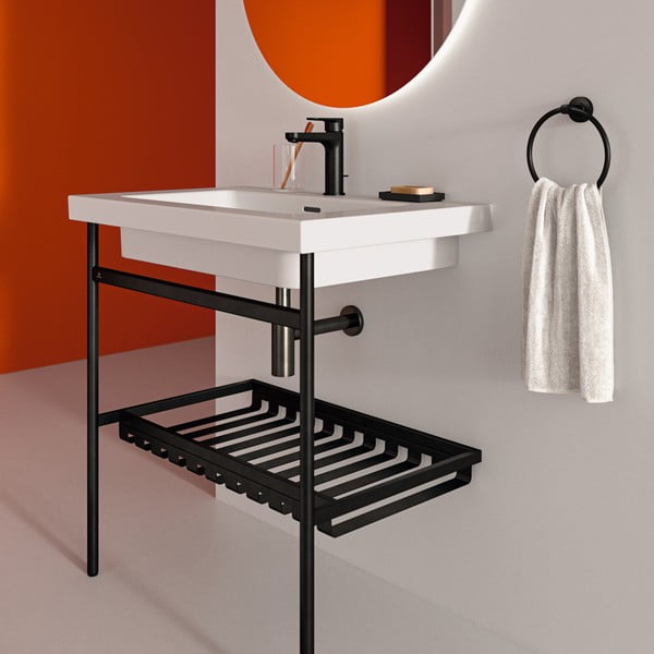 Iš metalo laikiklis kriauklei juodos spalvos 76x82 cm Conca – Ideal Standard-image-3
