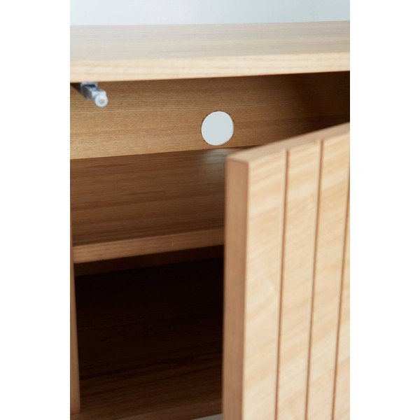 Natūralios spalvos TV spintelė iš uosio 120x38x40 cm Sandviken – Jotex-image-3