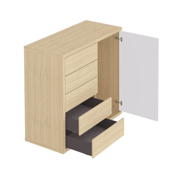 Balta žema ąžuolo dekoro komoda 113x113 cm Hugo - TemaHome-image-3