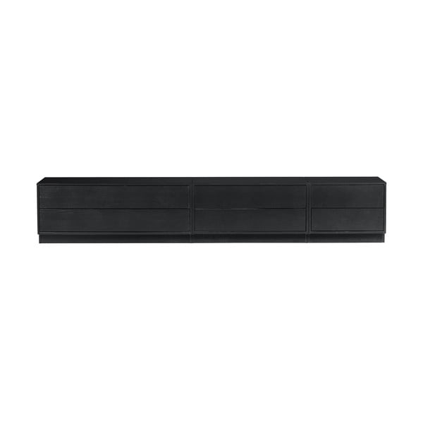 TV spintelė juodos spalvos iš pušies masyvo 75x40 cm Finca – WOOOD-image-4