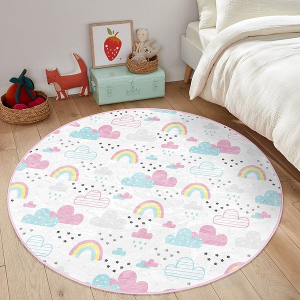 Vaikiškas kilimas baltos spalvos ø 120 cm Comfort – Mila Home-image-1