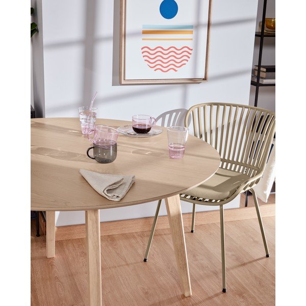 Smėlio spalvos sodo kėdė su plienine konstrukcija Kave Home Surpik-image-4