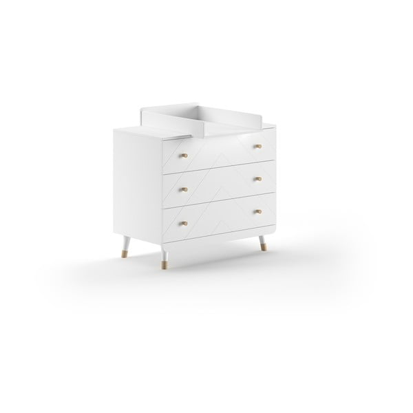 Baltos spalvos su vystymo stalu vaikiška šoninė spintelė 100x100x74 cm Billy – Vipack