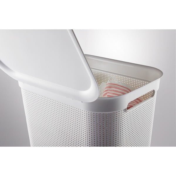 Baltas plastikinis skalbinių krepšys 50 l Brisen - Rotho-image-3