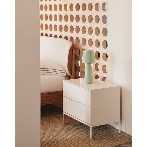 Naktinis staliukas baltos spalvos Vedrana – Kave Home-image-1