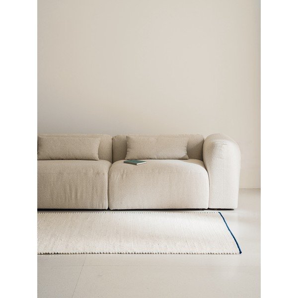 Rankų darbo mėlynos spalvos/smėlio spalvos iš vilnos kilimas 80x170 cm Lenu – noo.ma-image-4