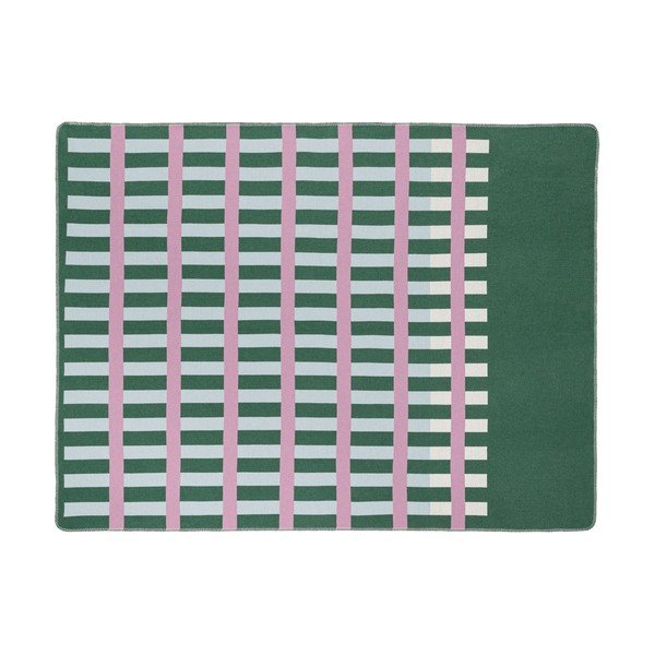 Žalios spalvos/rožinės spalvos antklodė ir pledas 160x200 cm Onu – noo.ma