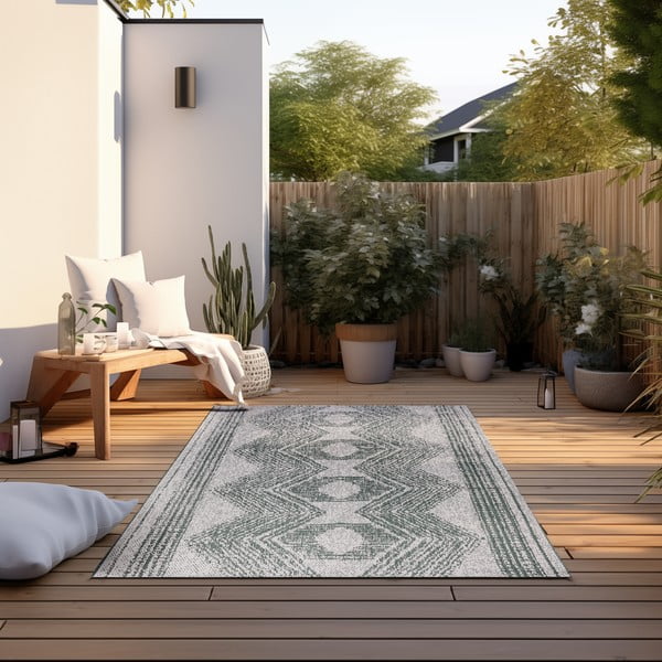 Lauko kilimas žalios spalvos/kreminės spalvos 200x290 cm Gemini – Elle Decoration-image-1