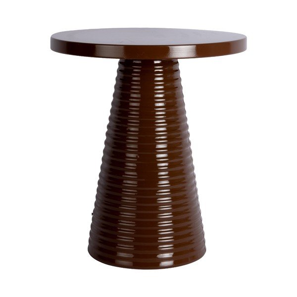 Iš metalo apvalios formos šoninis stalas ø 40 cm Catania Ribbed – Leitmotiv