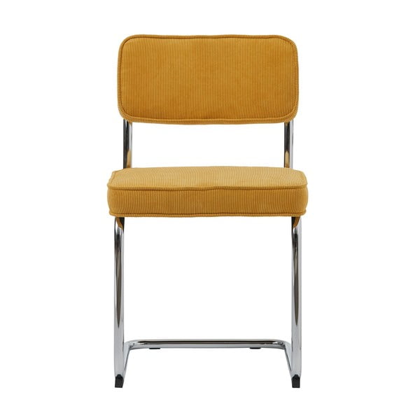 Iš velveto valgomojo kėdė geltonos spalvos Rupert – Unique Furniture-image-3