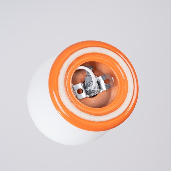 Oranžinės spalvos iš keramikos lubinis šviestuvas ø 12 cm su stiklo gaubtu Farsa – Sollux-image-4