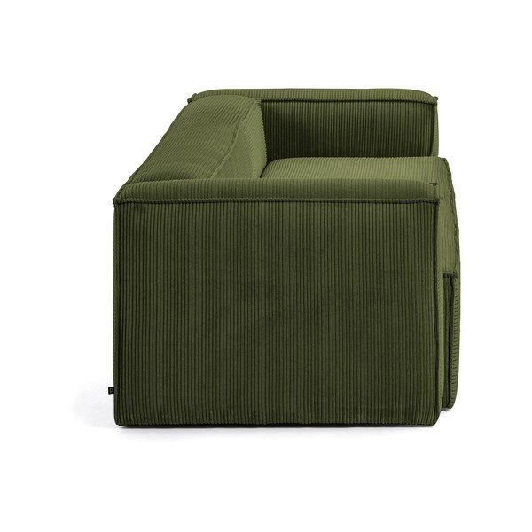 Tamsiai žalia aksominė sofa Kave Home Blok-image-3