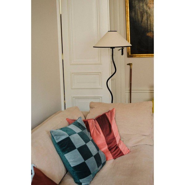 Baltos spalvos/juodos spalvos iš tekstilės pastatomas šviestuvas su pritemdymo funkcija (aukštis 148 cm) Juliet – Jotex-image-3