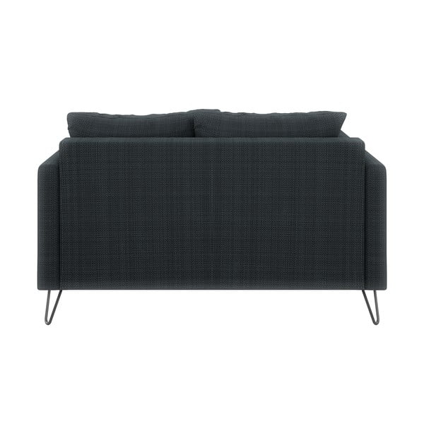 Tamsiai pilkos spalvos iš šenilinio audinio sofa 140 cm Freya – Ropez-image-2