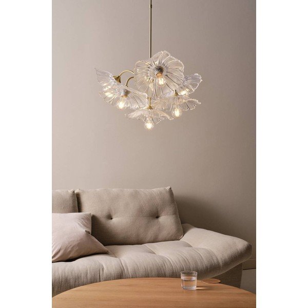 Auksinės spalvos iš stiklo kabantis šviestuvas su pritemdymo funkcija ø 70 cm Nugget – Jotex-image-1