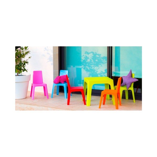 Raudonas vaikiškas sodo komplektas 1 stalas ir 2 kėdės Resol Julieta-image-3