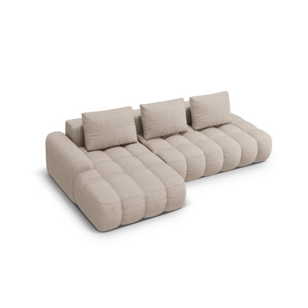Šviesiai rudos spalvos sulankstoma/su sandėliavimo vieta kampinė sofa (su kairiuoju kampu/su gultu) Linz – Cosmopolitan Design-image-3