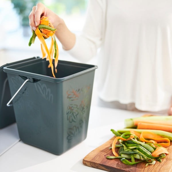 Tamsiai žalias kompostuojamų atliekų konteineris 7 l Greenlije - Rotho-image-1