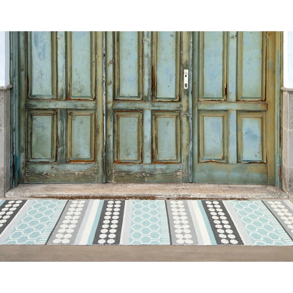 Pilkos spalvos/turkio spalvos lauko kilimas 70x180 cm Asta Pale Turquoise – Pappelina-image-1