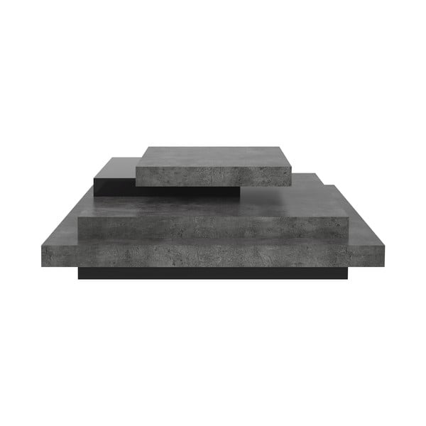 Pilkas betono dekoro kavos staliukas 110x110 cm Slate - TemaHome