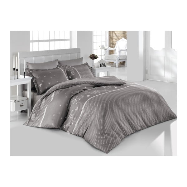 Dvivietės lovos paklodė su ranforce medvilnės paklode "Azara Gray", 200 x 220 cm