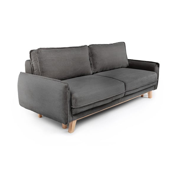 Sulankstoma sofa pilkos spalvos iš kordinio velveto 218 cm Tori – Bonami Selection-image-2