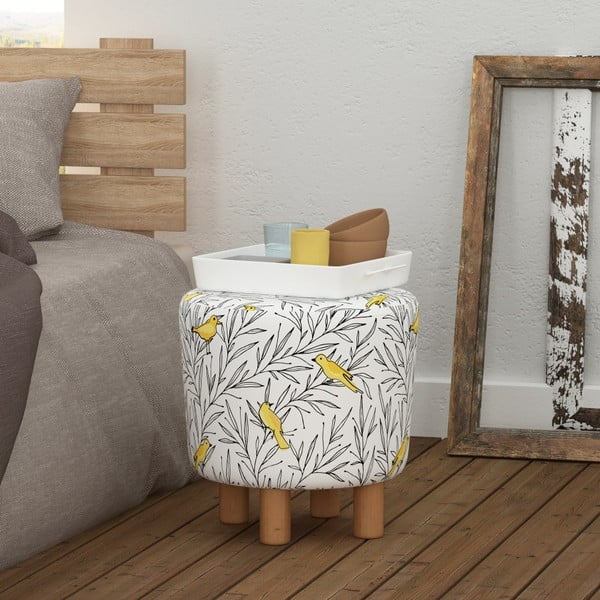 Taburetė su medinėmis kojelėmis Cono Canaro, ⌀ 41 cm-image-3