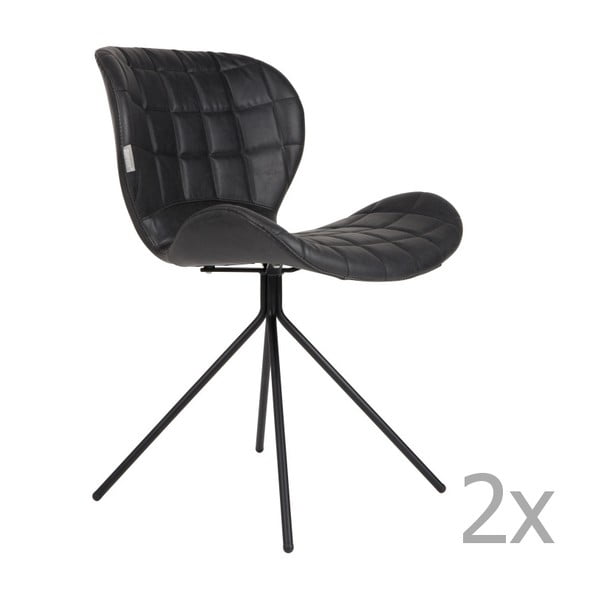 2 juodų "Zuiver OMG LL" kėdžių rinkinys