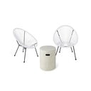 Baltų sodo kėdžių komplektas Avocado ir stalas Loris, ø 35 cm