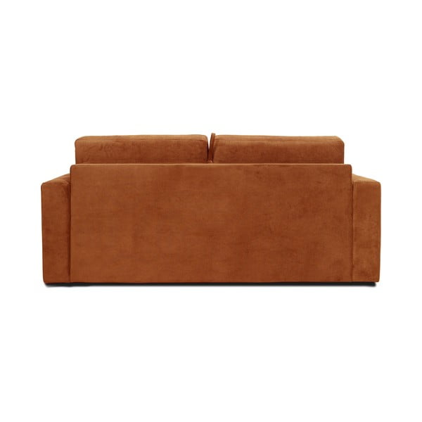 Oranžinė aksominė sofa-lova Scandic Elbeko-image-3
